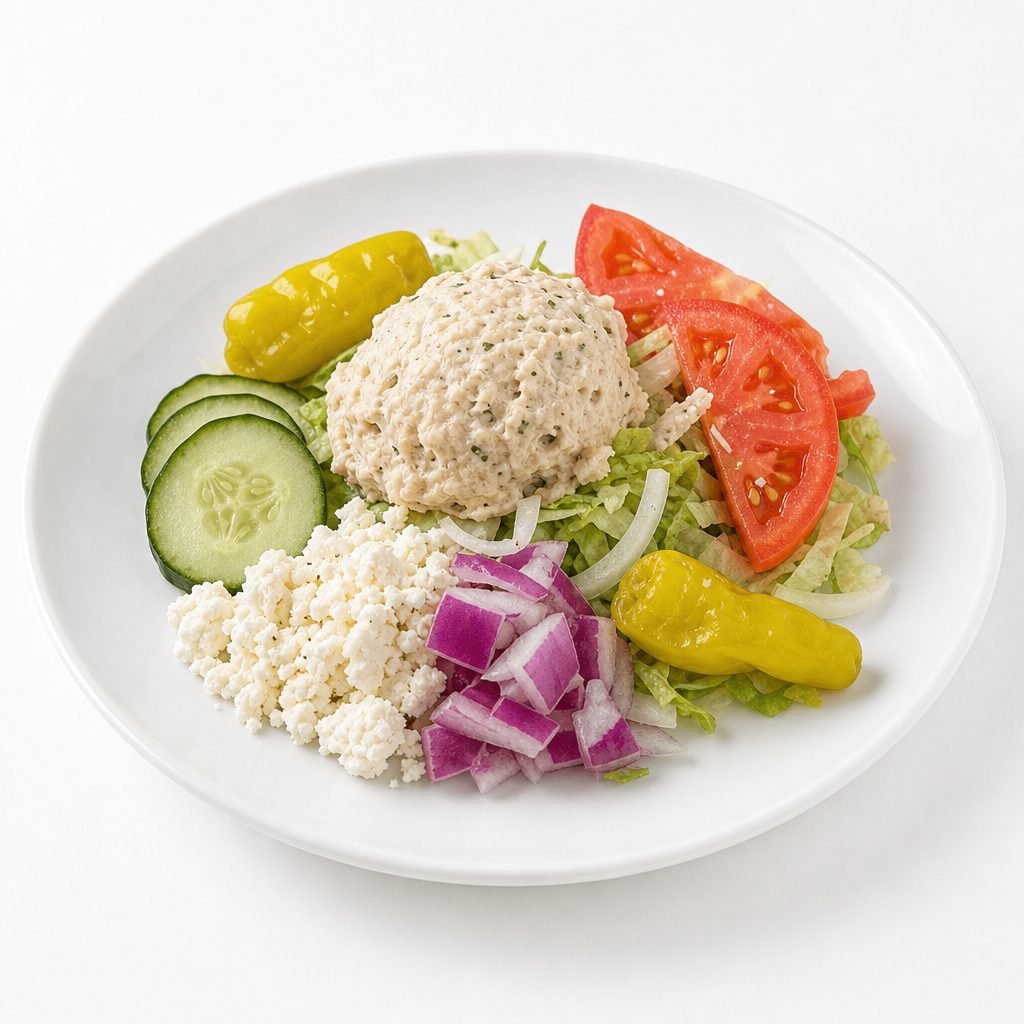 Greek Salad with Potato Salad.