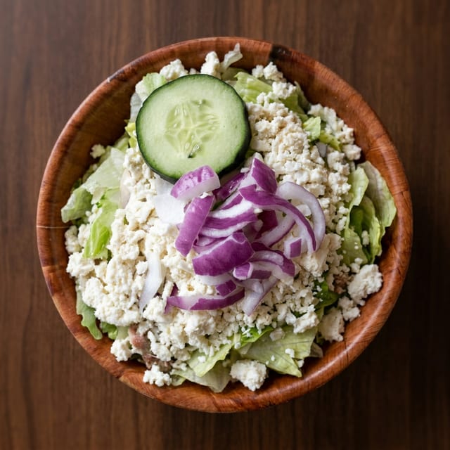 Greek Salad with Potato Salad.