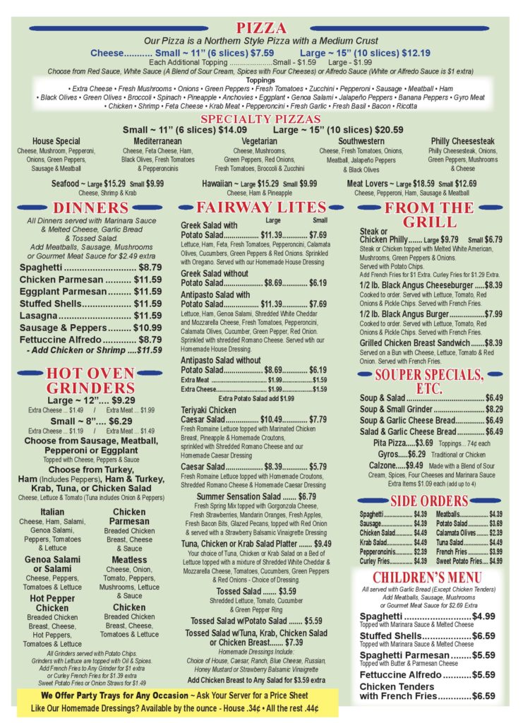 Fairway Pizza Menu 2018 page 002